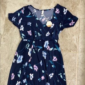 NWT PinkBlush maternity high low floral dress M